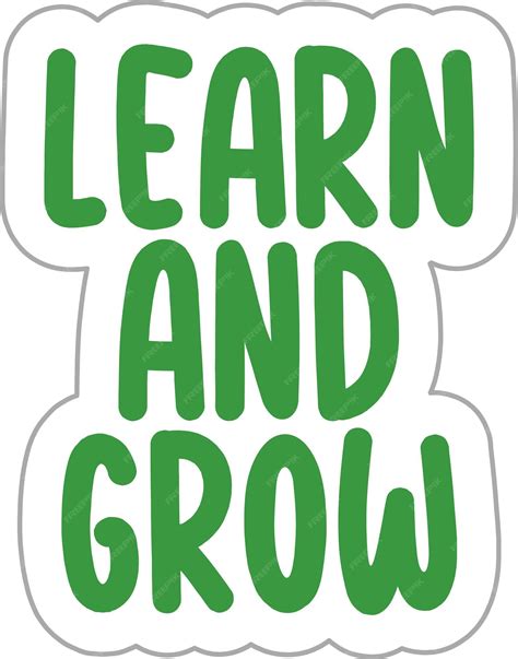 Premium Vector | Learn And Grow Motivational Sticker