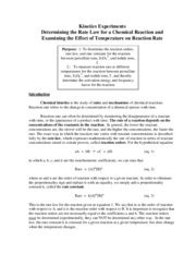 Image result for Reaction Kinetics Experiments