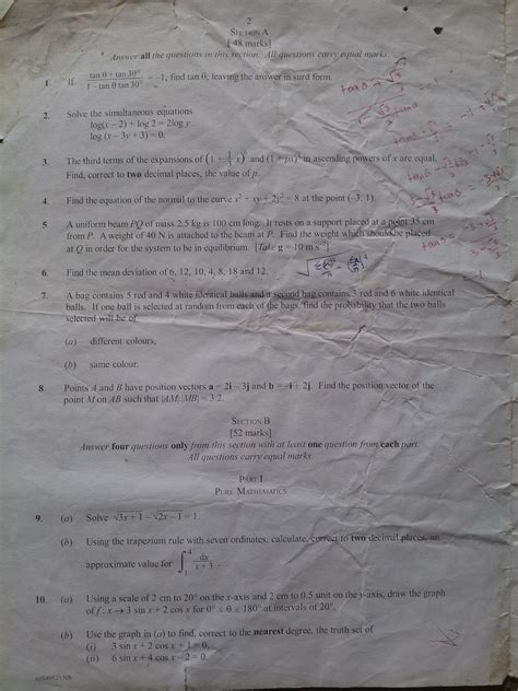 Wassce Elective Mathematics Past Questions 2017