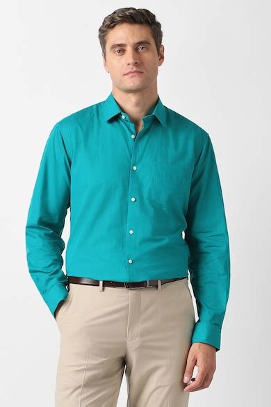 Buy Men Blue Solid Full Sleeves Wedding Shirt Online - 40027813 | Van ...