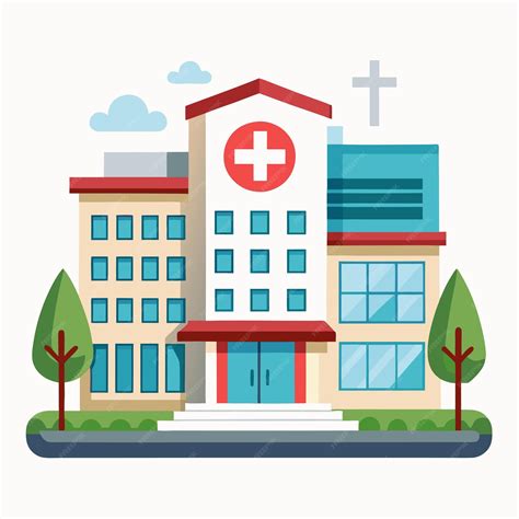 Vector Art and Clip Art of Hospital Building Realistic Illustration ...