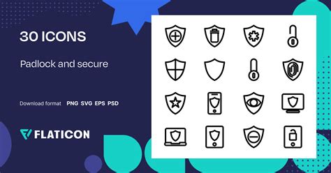 Padlock and secure Icon Pack | Outline | 30 .SVG Icons