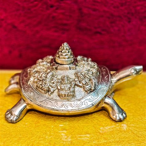 Brass Ashtalakshmi Shree Yantra on Tortoise – Velan Store