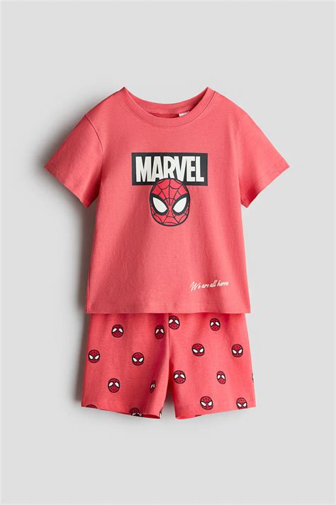 Red/Spider-Man Printed cotton pyjamas for kids | H&M IN