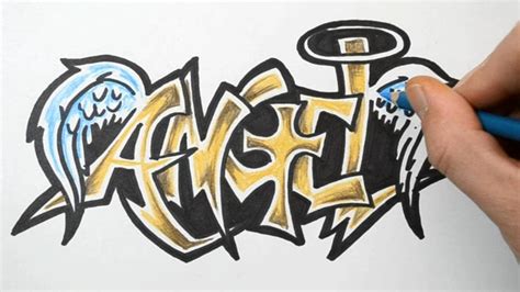 How to Draw ANGEL in Graffiti Writing - Rough Sketch Demonstration ...