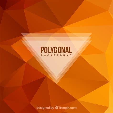 Orange fond polygonale avec des triangles | Vecteur Gratuite