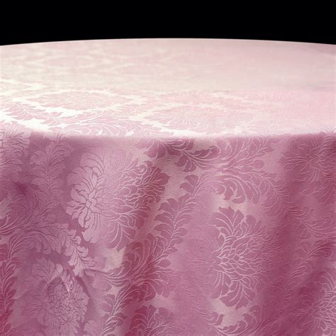 Damask Blush Pink Tablecloth 120 Round – Sanayl Textile