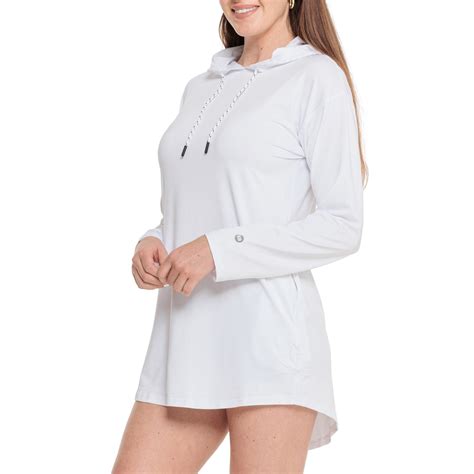 Eddie Bauer Hooded Cover-Up Dress - UPF 40+, Long Sleeve - Save 57%