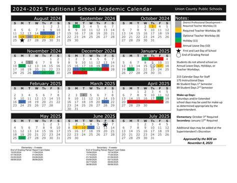 Union County NC School Calendar 24-25 - EduCounty