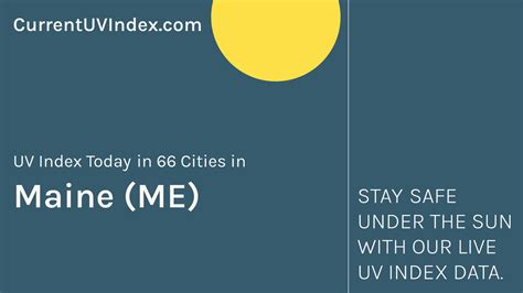 Maine (ME): Current UV Index and Hourly Forecast