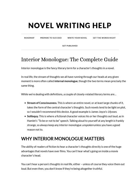 Image result for Internal Monologue Examples