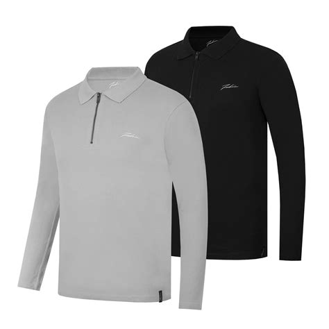 Fabric | 2-Pack Long Sleeve Polo | Long Sleeve Polos | SportsDirect.com