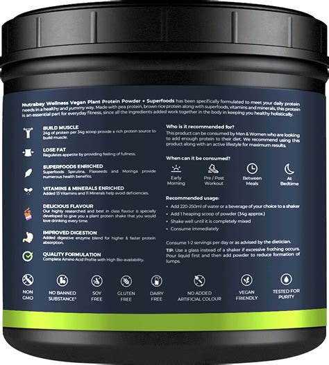 Buy NUTRABAY WELLNESS VEGAN PLANT PROTEIN POWDER + SUPERFOODS RICH ...