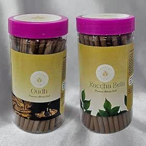 Soulful Scents Oudh & Kaccha Bela Dhoop Sticks for Pooja - Natural ...