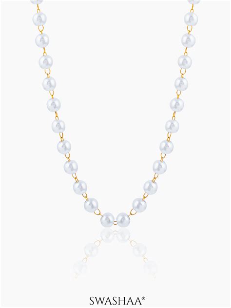 Olay Pearl 18K Gold Plated Necklace – Swashaa