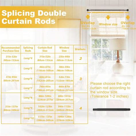 Double Curtain Rods For Windows Industrial Heavy Duty Dual Black ...