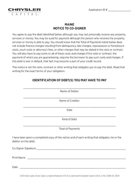 Fillable Online CC-DLR200206-0b(Maine Retail Notice to Co-Signer Form ...