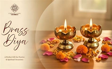 Buy Brass Diya Pure Brass Traditional Oil Puja Lamp for Temple, Mandir ...