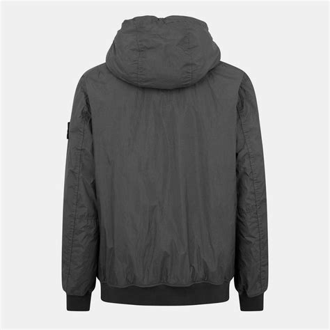Stone Island Men's Crinkle Reps Water and Wind Resistant Hooded Long ...