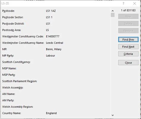 Image result for Example Excel Postcode Map