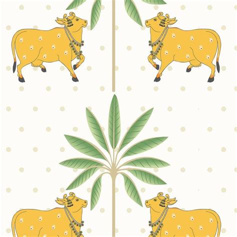 Life n Colors Heritage Pichwai White Patterned Wallpaper | 80 inch x ...