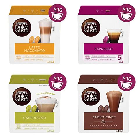 Nescafe Dolce Gusto® 4 Flavour Variety Pack (64 Capsules) Boxed ...
