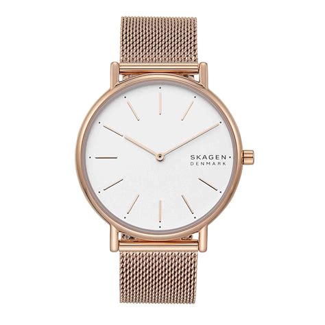 Skagen Stainless Steel Analog White Dial Women Watch-Skw2784, Gold Band ...