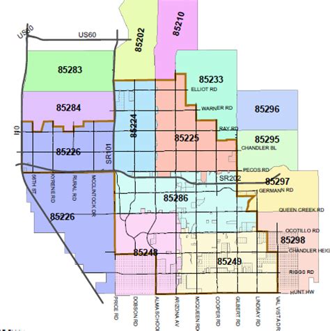 Image result for Chandler Zip Code Map