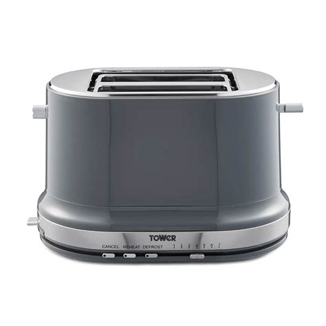 Buy Tower T20043GRP Belle 2-Slice Toaster with 7 Browning Settings ...