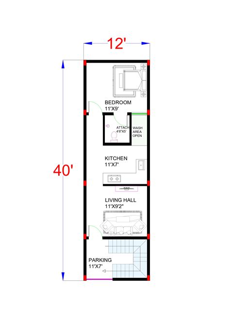 12 40 house plan|3 bedroom house plans|12*40 modern house design|12 by ...