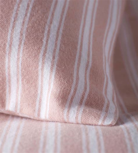 Blush Pink Fred Stripe Brushed Organic Cotton Bed Linen Set | Secret ...