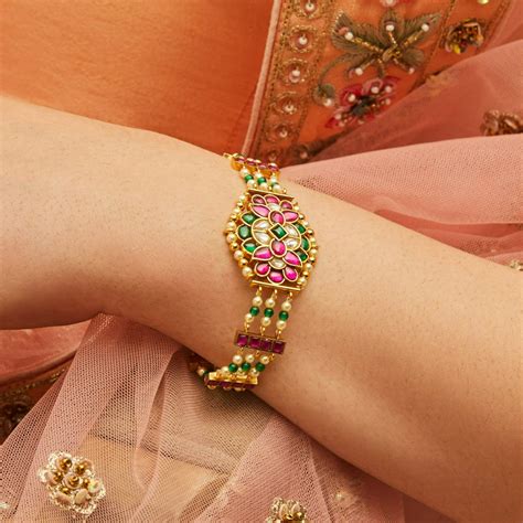 Discover Sringar Heritage Jadau Silver Bracelet | Paksha - Paksha India
