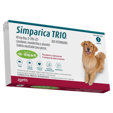 Simparica Trio Desparasitante para Perro 40-60 kg | Petco México
