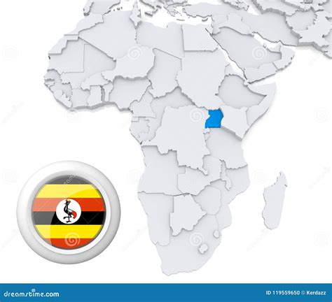 Uganda on Africa map stock illustration. Illustration of concept - 119559650