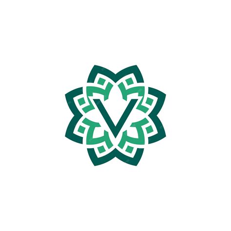 Premium Vector | Initial letter v floral ornamental border frame logo