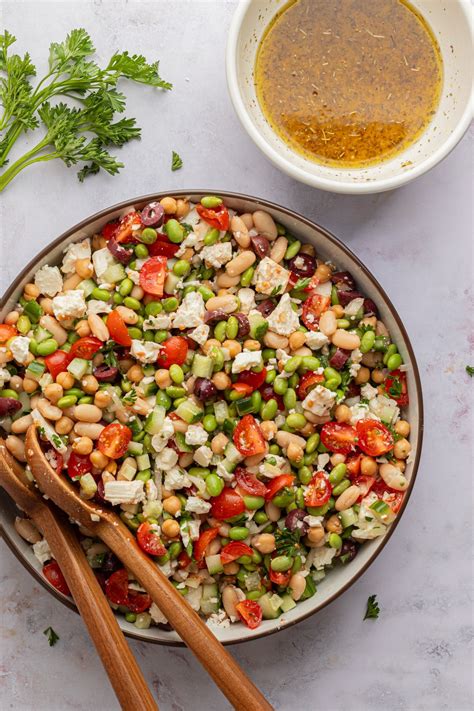 High Protein Bean Salad - The Balanced Nutritionist