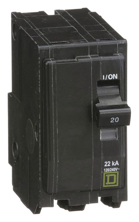 SQUARE D, 20 A, 120/240V AC, Miniature Circuit Breaker - 1D306|QO220VH ...