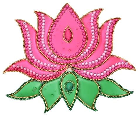 Buy SM Craft Creations Decorated Lotus Kundan Rangoli (30 cm x 28 cm x ...