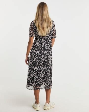 Simply Be Mono Print Mesh Midi Dress | Ambrose Wilson