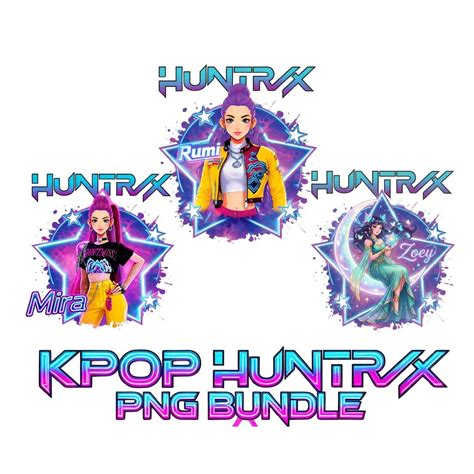 Buy Huntrix Kpop Demon Huntrix PNG Bundle, Mira Rumai Zoey Anime Girls ...