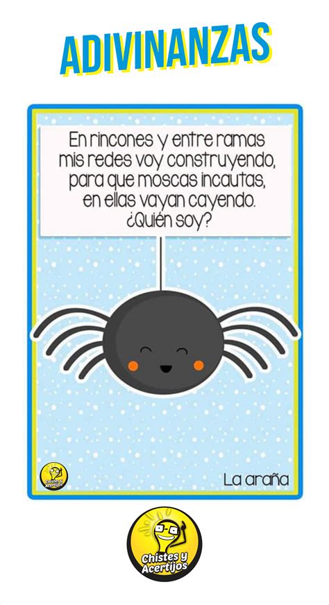 Adivinanza de la araña | Adivinanzas, Adivinanzas para niños ...