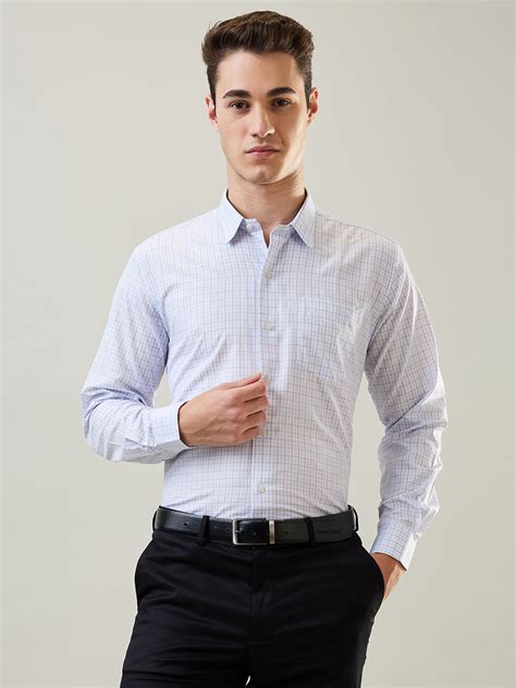 Tim Paris Formal Shirt: Blue Regular Checks