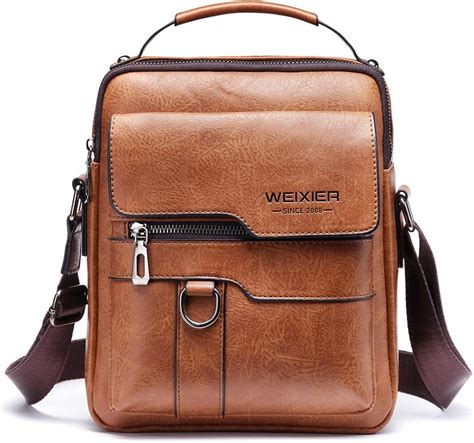 BBJMTCJTZ WEIXIER Mens Hand Bags Leather Crossbody Commute School ...