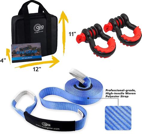Buy AYA Gear Off Road Recovery Silver Kit| 3 x 20ft Heavy Duty 30,000 ...