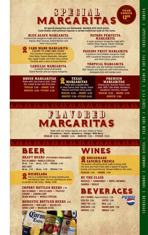 Margaritas Mexican Restaurant Nutrition Facts - Home Alqu