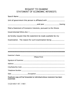Fillable Online co kane il Request to Examine Statement of Economic ...