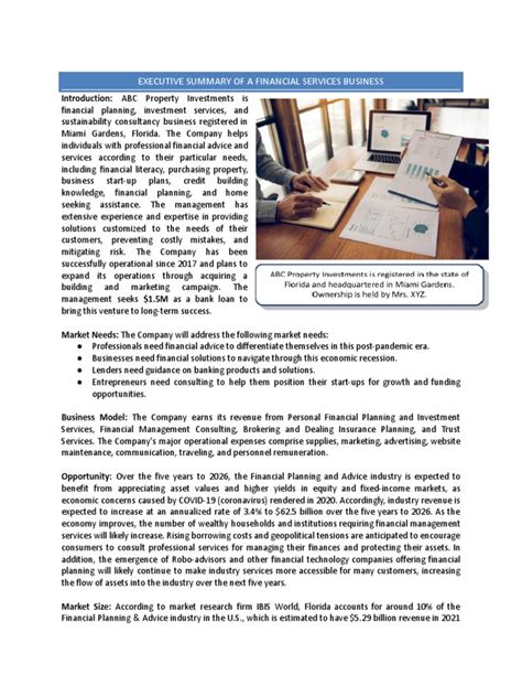 Business Plan Summary 的图像结果