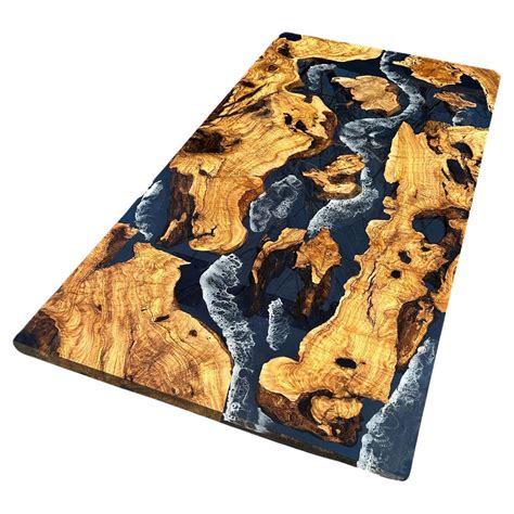 Anciet Olive Epoxy Dark Gray Resin Dining Table For Sale at 1stDibs