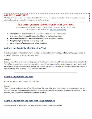 Image result for Example of Asa Style Paper