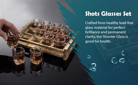 Buy FINSTER Heavy Base Square Shot Glass Set of 6 (Vodka Tequila Shot ...